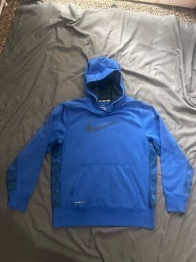 Nike Royal Blue Therma-FIT Hoodie with Neon Accent